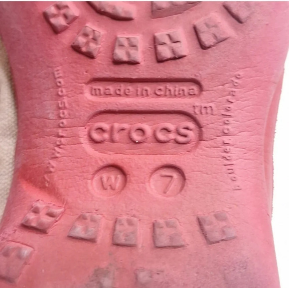 CROCS Celeste Cross Strap Mary Jane Slip On Red Pink Shoes Women'sSize 7 - Picture 7 of 8